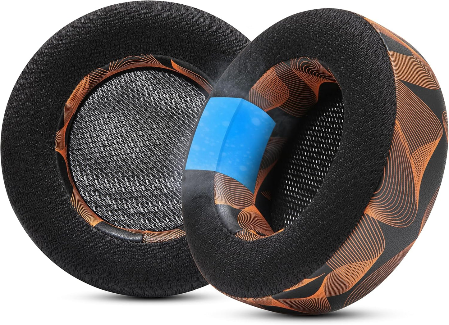 WC Freeze Virtuoso - Hybrid Fabric Cooling Gel Replacement Earpads for Corsair Virtuoso Gaming Headset, Made by Wicked Cushions, Improved Durability, Thickness and Sound Isolation |90s Black