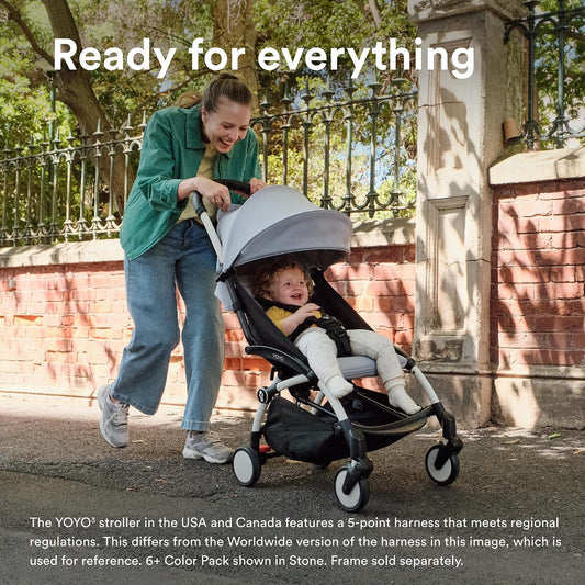 Stokke YOYO 6+ Color Pack, Aqua - Textiles Only: Seat Pad, Extendable Canopy & Zipped Back Pocket - Requires YOYO3 Frame (Sold Separately)