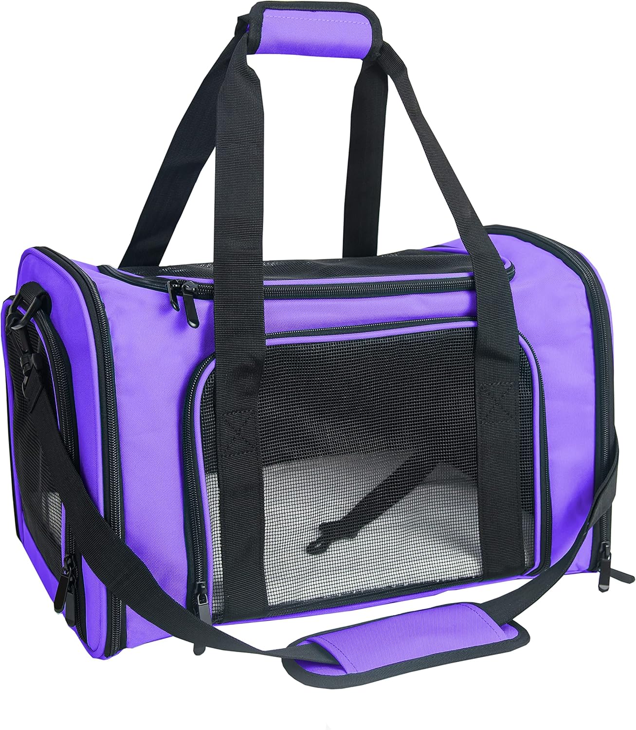 NextFri Soft Sided Carrier for Cats Dogs,TSA Airline Approved Collapsible Travel Pet Carrier (Magenta, Medium)