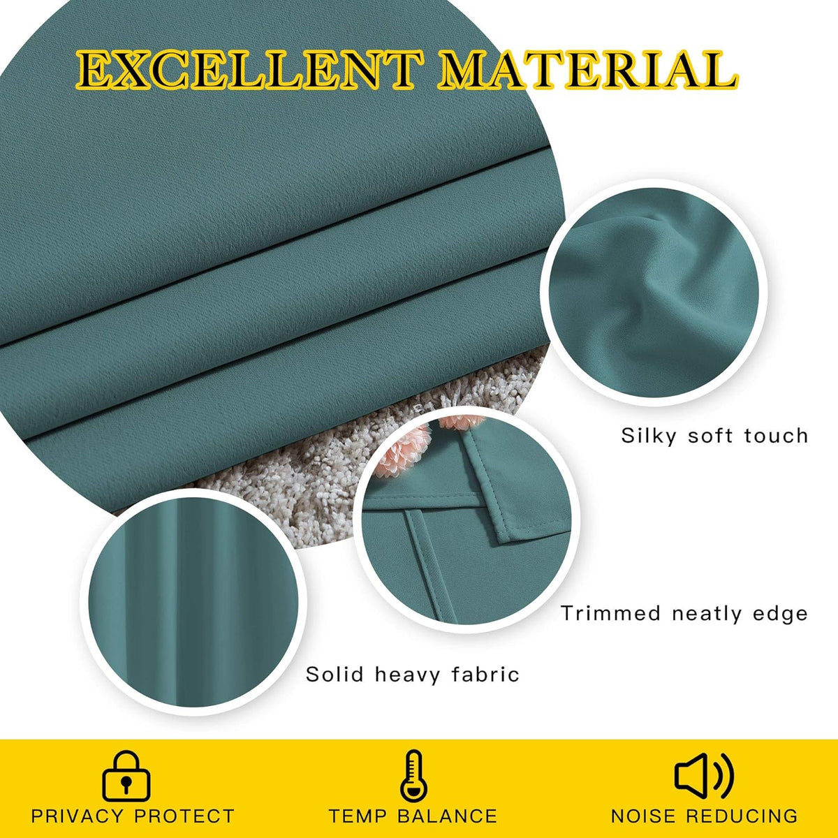 NICETOWN Blackout Curtains 2 Panels for Bedroom- Thermal Insulated Grommet Blackout Curtains 63 Inches Long for Living Room/Kitchen Rideaux occultants (2 Panels, W42 x L63 -Inch,Grey) - PuriLite