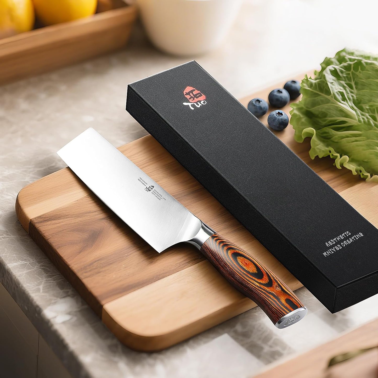 TUO Boning Knife - Razor Sharp Fillet Knife - High Carbon German Stainless Steel Kitchen Cutlery - Pakkawood Handle - Luxurious Gift Box Included - 7 inch - Fiery Phoenix Series
