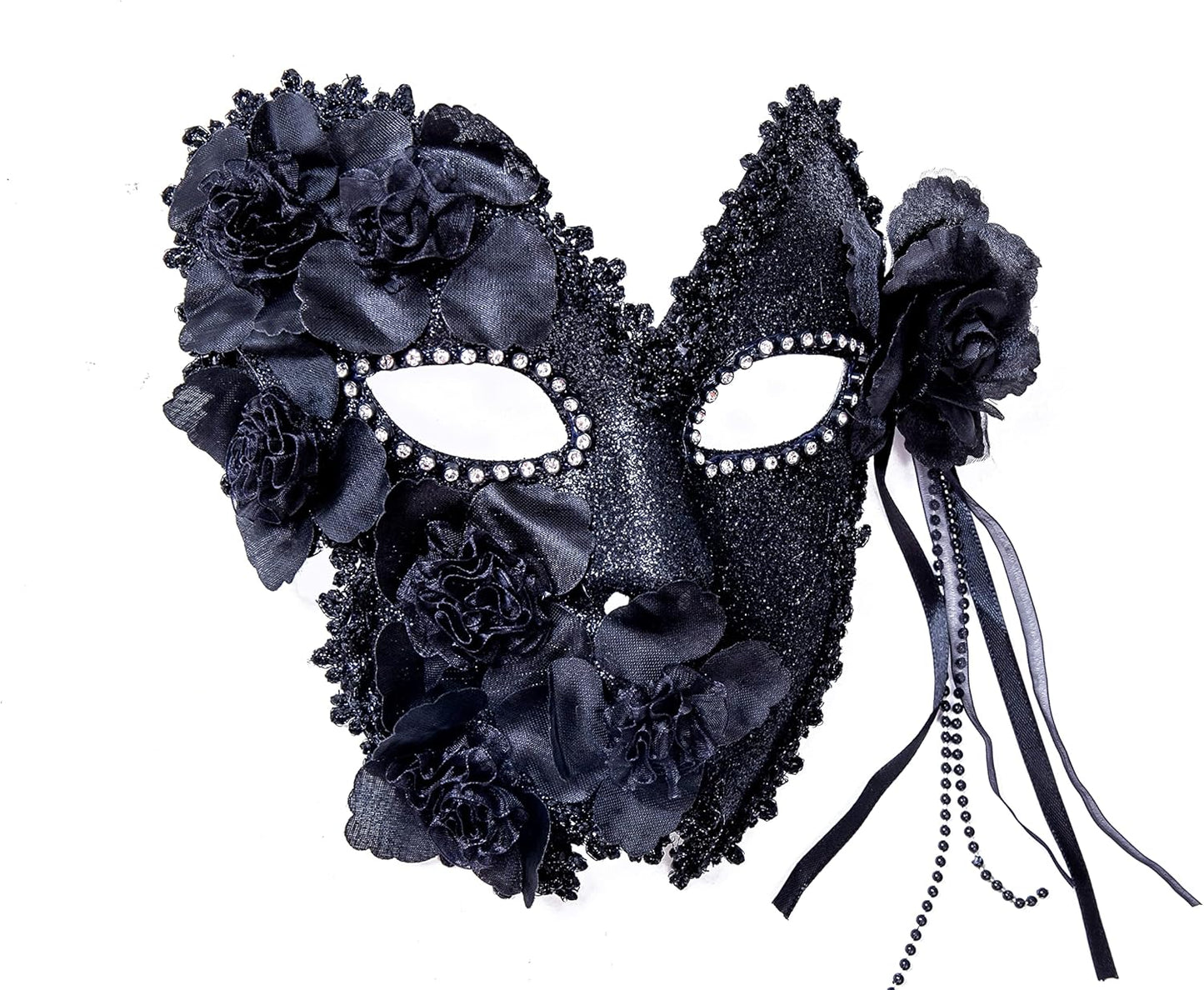 liweiyu Liweiyu Masquerade Mask For Women Shiny Rhinestone Venetian Party Prom Ball Metal Mask, White, 7.2In*6.5In 7.2In*6.5In