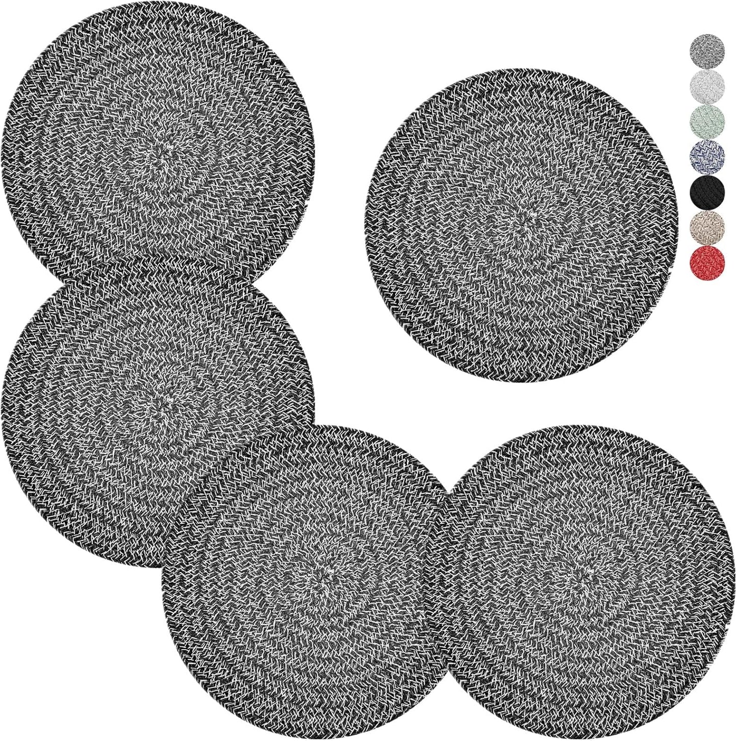 Trivets for Hot Dishes, Pots and Pans, 8 Inches Hot Pads 5 Pcs, Pot Holders for Kitchen, Heat Resistant Mat Protect Counter, Coasters Set Home Essentials Farmhouse Decor (Blue)