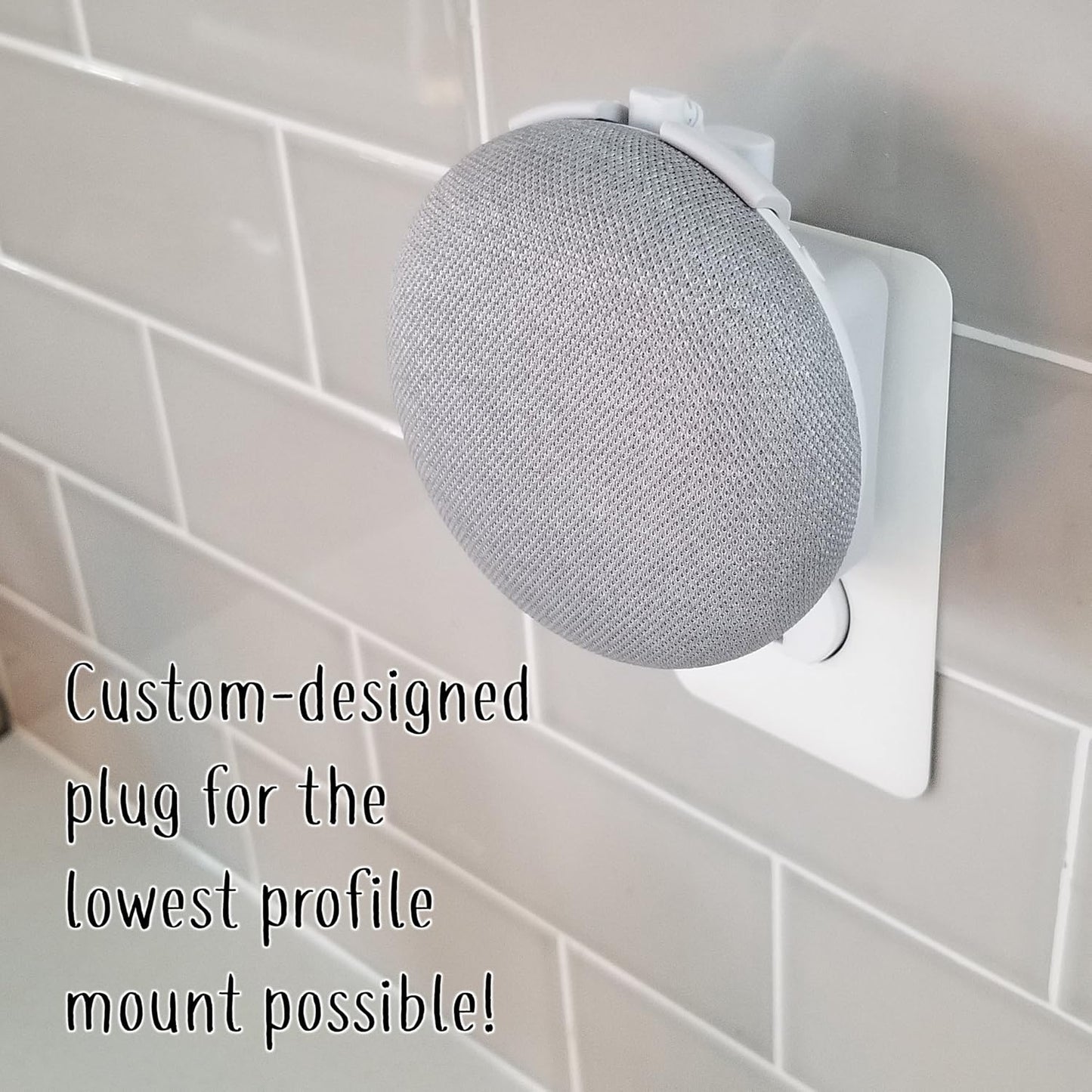 The Nest Mini Backpack 2nd Gen 2019: The Simplest and Cleanest Outlet Wall Mount Hanger Stand for NEW Google Nest Mini - No Cord Wrapping Required - Designed in USA (White)