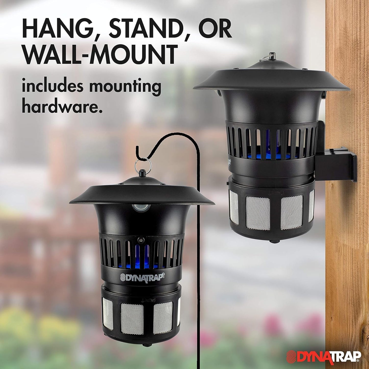 DynaTrap DT1100-CA Mosquito & Flying Insect Trap with Wall Mount – Kills Mosquitoes, Flies, Wasps, Gnats, & Other Flying Insects – Protects up to 1/2 Acre