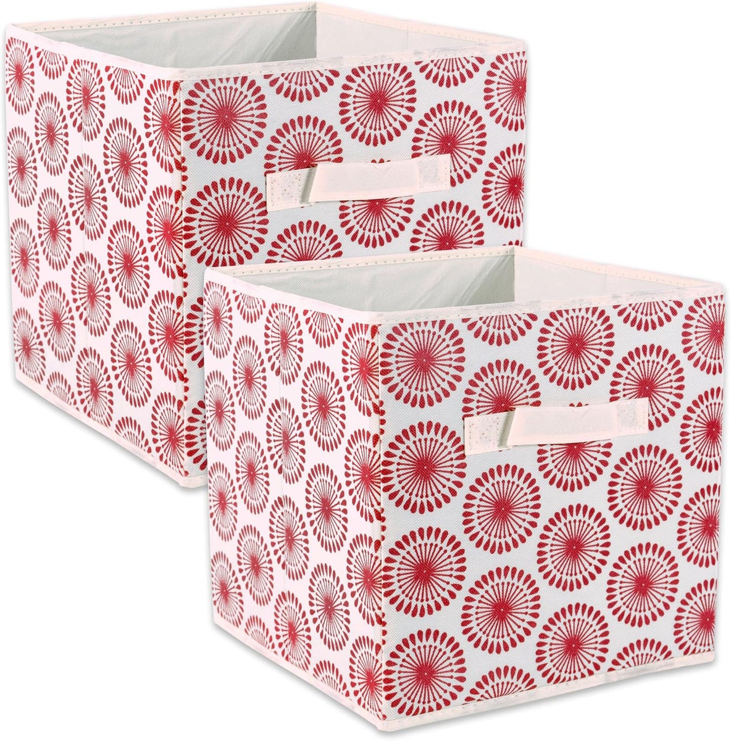 DII Foldable Fabric Storage Containers for Nurseries, Offices, Closets, Home Decor, Cube Organizers & Everyday Storage Needs, (Large - 11 x 11 x 11) Scroll Nautical Blue - Set of 2