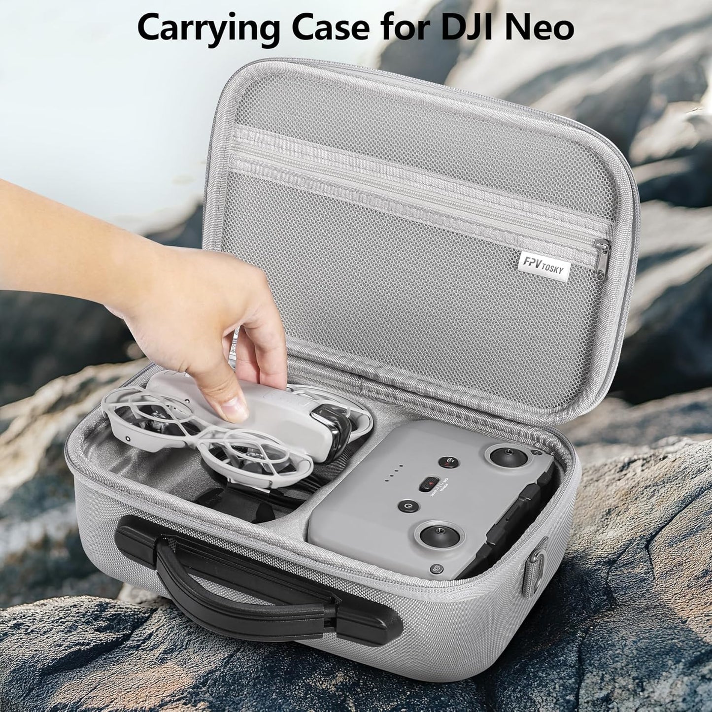 FPVtosky Carrying Case for DJI NEO, Porable Travel Storage Bag for DJI NEO Drone Aceessories (for DJI NEO, Black)