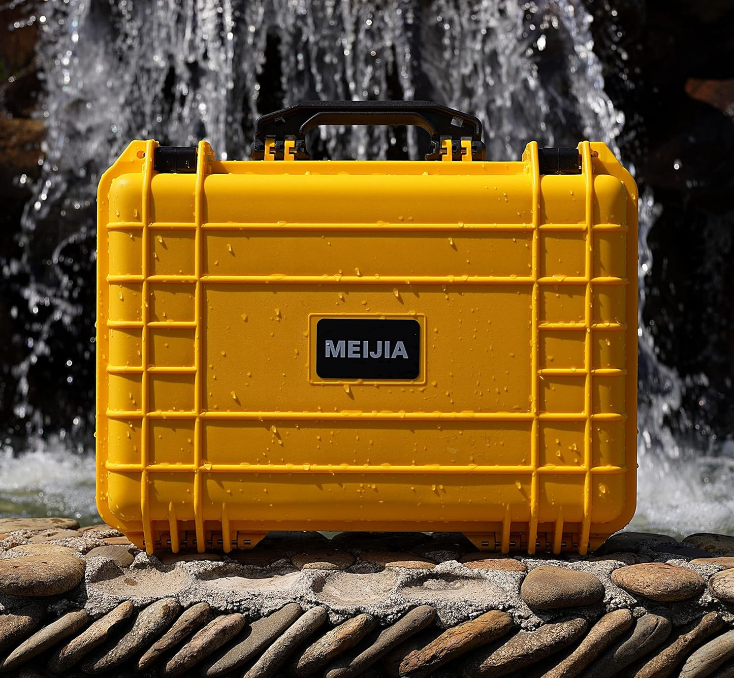 MEIJIA All Weather Portable Waterproof Hard Case,Camera Case with Customizable Fit Foam, Perfectly Protection of Camera, Drones,Pistols,Lens,Equipments,18.5 x14.06x6.93inches