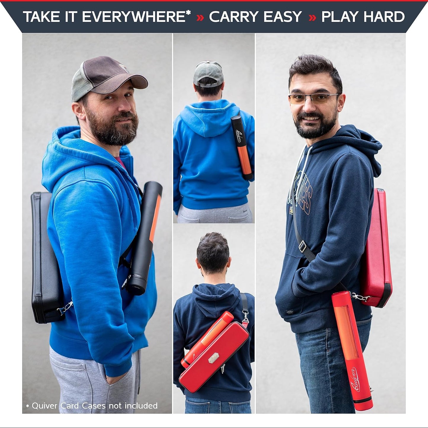 Black Orion Playmat Tube - TCG MTG Playmat Tube Case Bag with Waterproof Zipper, Hidden Dice Pocket, Adjustable and Removable Shoulder Strap, See-Through Window, Perfect for Both 14" and 15" playmats