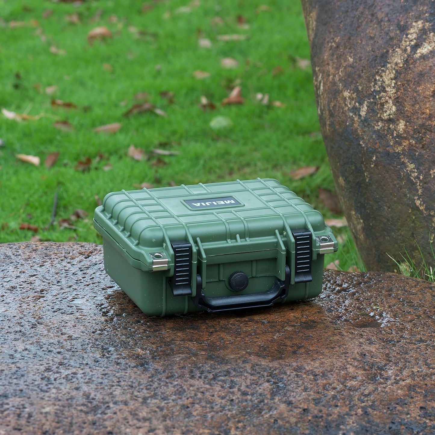 MEIJIA Portable All Weather Waterproof Protective Hard Case,Camera Case with Customizable Fit Foam,Fit Use of Drones, Camera, Equipments, 10.62inchx9.68inchx 4.87inch (Orange)