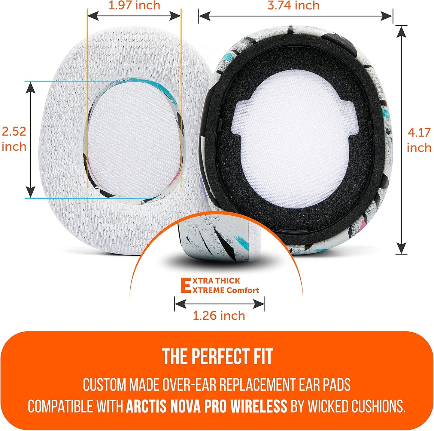 WC Freeze Nova Pro Wireless - Cooling Gel Earpads for Arctis Nova Pro Wireless ONLY (Doesn’t Fit Other Models), Made by Wicked Cushions, Improved Durability, Thickness & Sound Isolation | Black