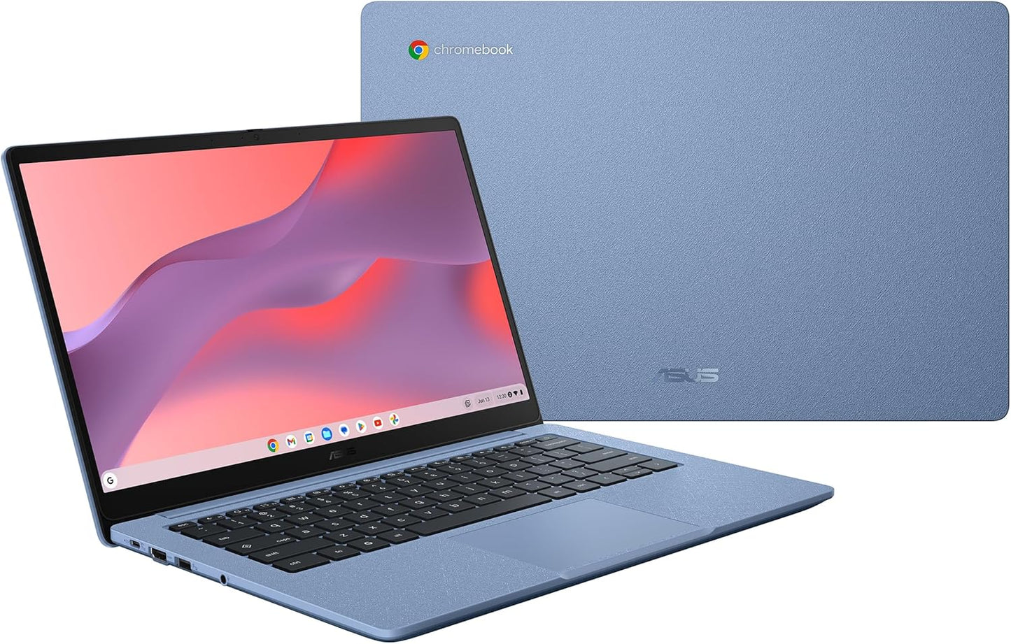 ASUS Chromebook CX14 Laptop, 14" Full HD NanoEdge Display, Intel Celeron N4500 Processor, 64GB eMMC, 4GB RAM, ChromeOS, Fabric Blue, CX1405CKA-AS01-CB