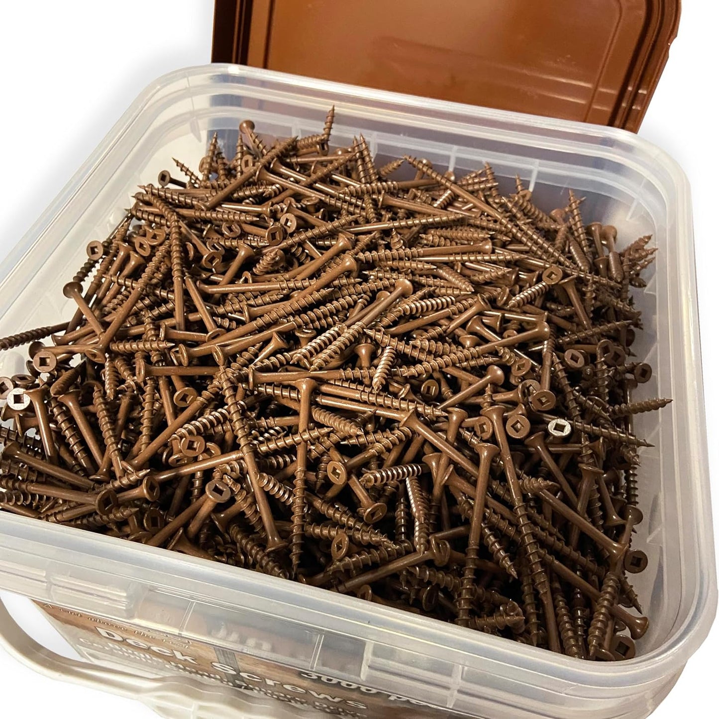 #8 x 3" Deck Screws | Square Drive | Bugle Head | Brown Ruspert | 100pcs Box