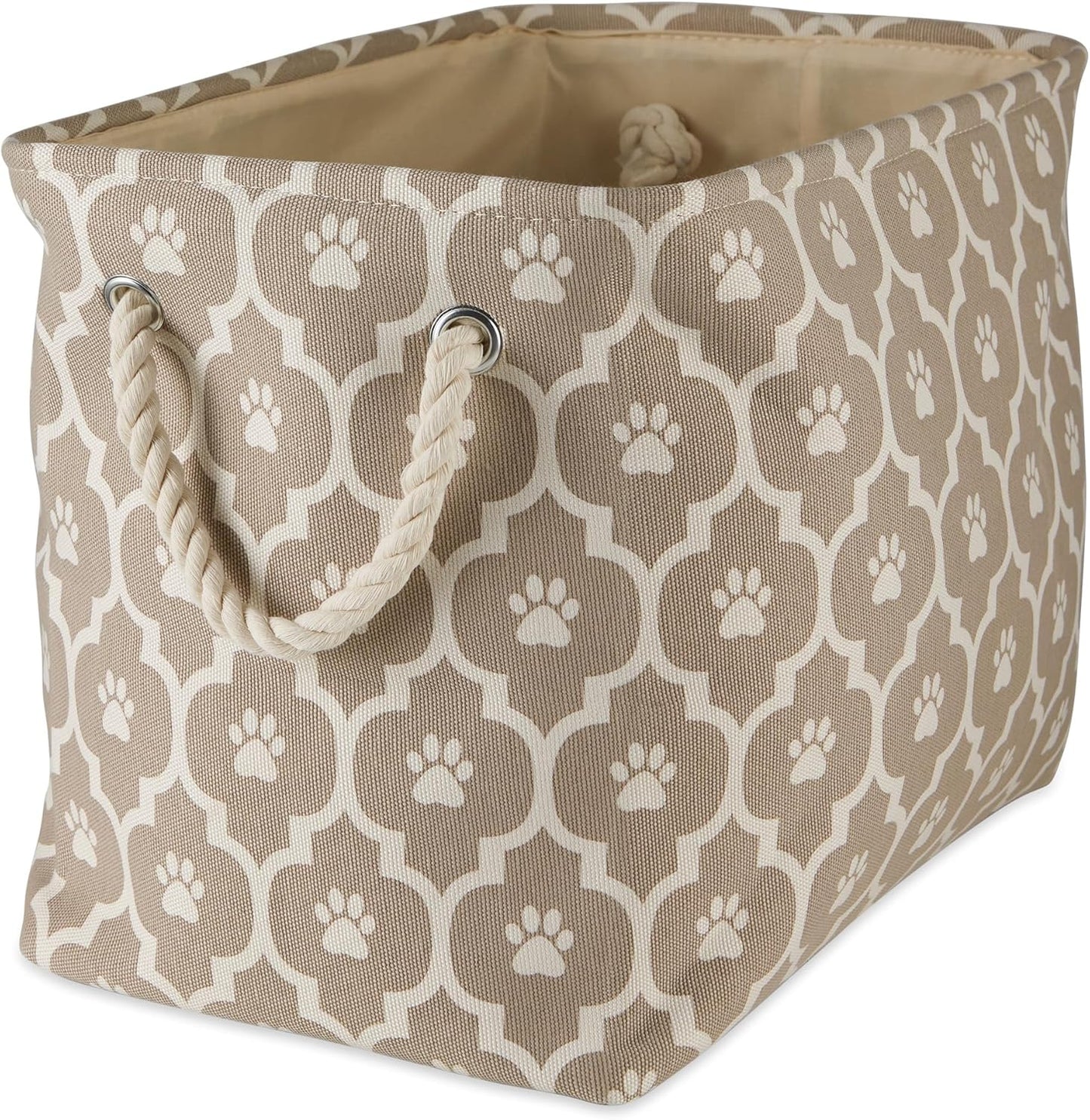 DII Bone Dry RoundSmall Pet Toy and Accessory Storage Bin, 12"(Dia) x9(H), Collapsible Organizer Storage Basket for Home Decor, Pet Toy, Blankets, Leashes and Food-Gray Stripes