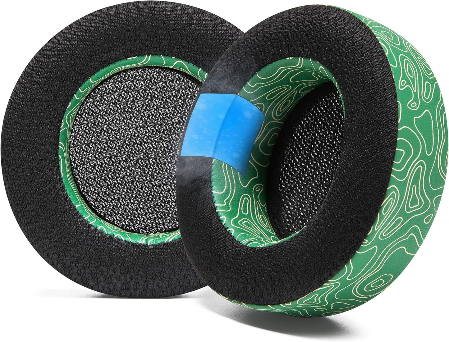 WC Freeze Virtuoso - Hybrid Fabric Cooling Gel Replacement Earpads for Corsair Virtuoso Gaming Headset, Made by Wicked Cushions, Improved Durability, Thickness and Sound Isolation |90s Black
