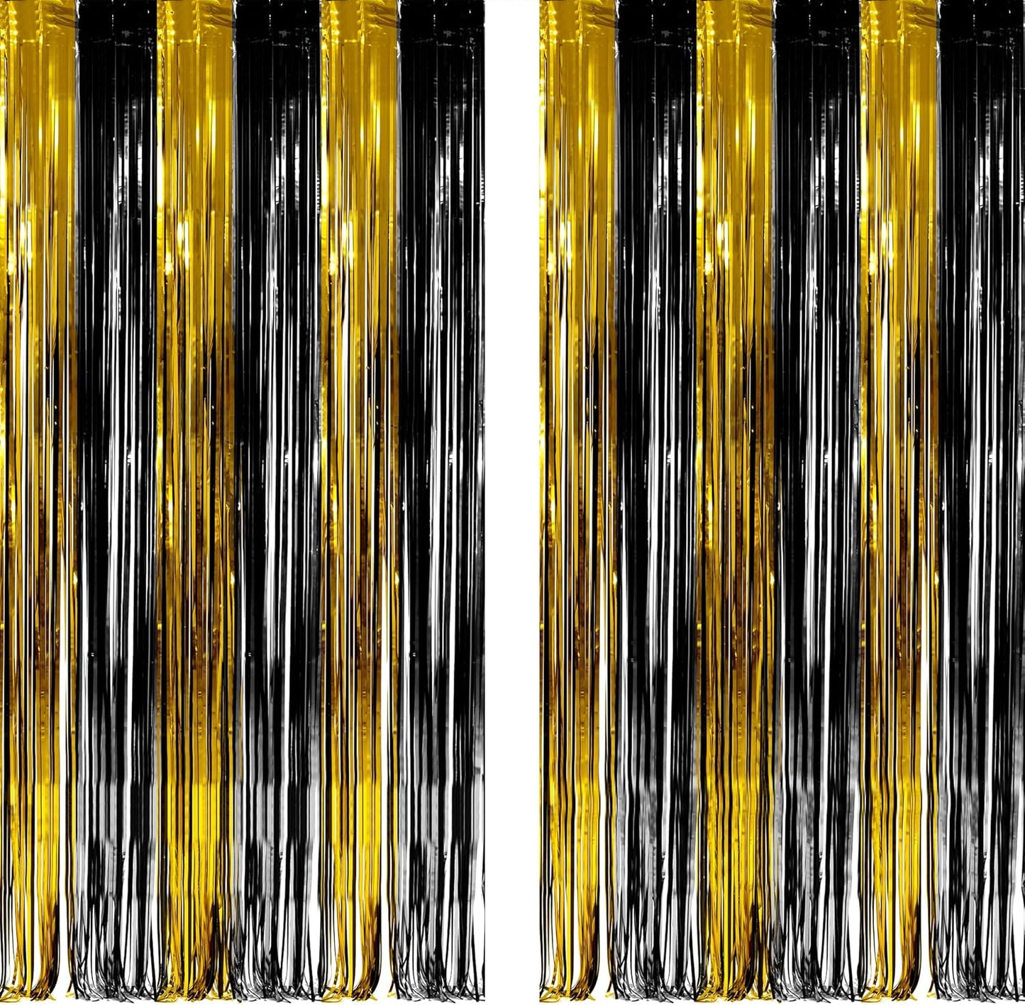 GREATRIL Iridescent Party Tinsel Fringe Backdrop Decorations - Holographic Foil Streamers Curtain for Mermaid/Under The Sea/Frozen/Ocean/Disco/Birthday Themed 3.2ft x 6.5ft - 2 PCS