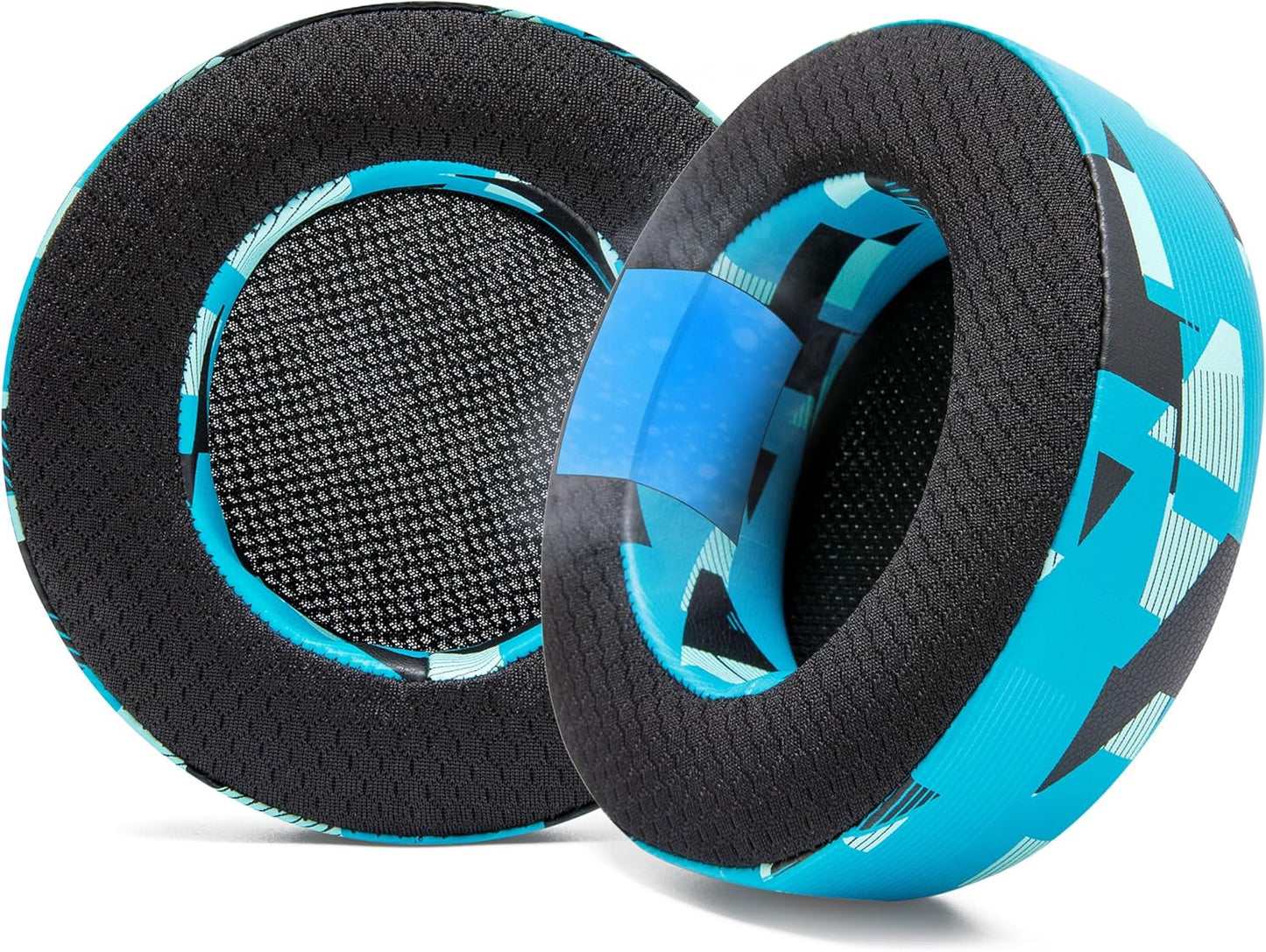 WC Freeze Virtuoso - Hybrid Fabric Cooling Gel Replacement Earpads for Corsair Virtuoso Gaming Headset, Made by Wicked Cushions, Improved Durability, Thickness and Sound Isolation |90s Black