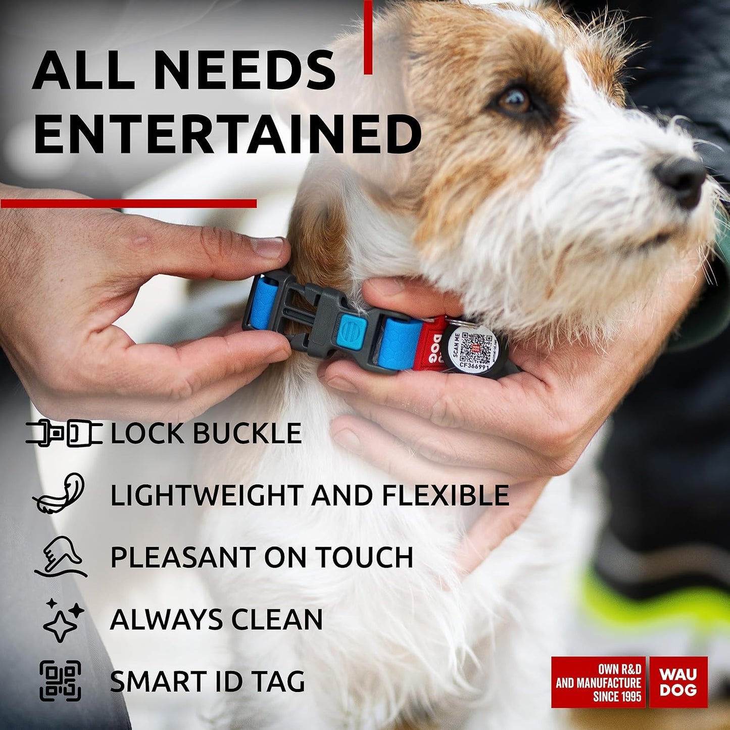 Waterproof Dog Collar - Adjustable Glow Dog Collar for Large Dogs, Small and Medium Dogs - Heavy Duty Dog Collars with Durable Metal Clasp and QR Dog Tag - Glow in The Dark Dog Collars