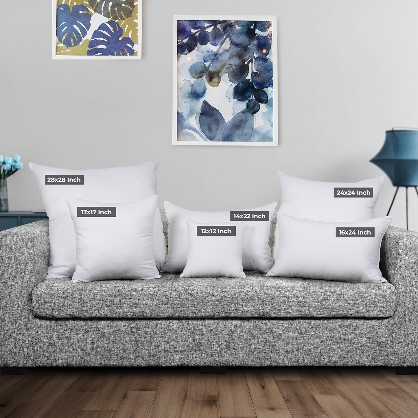 Utopia Bedding Throw Pillows Insert (Pack of 2, White) - 20 x 20 Inches Bed and Couch Pillows - Indoor Decorative Pillow