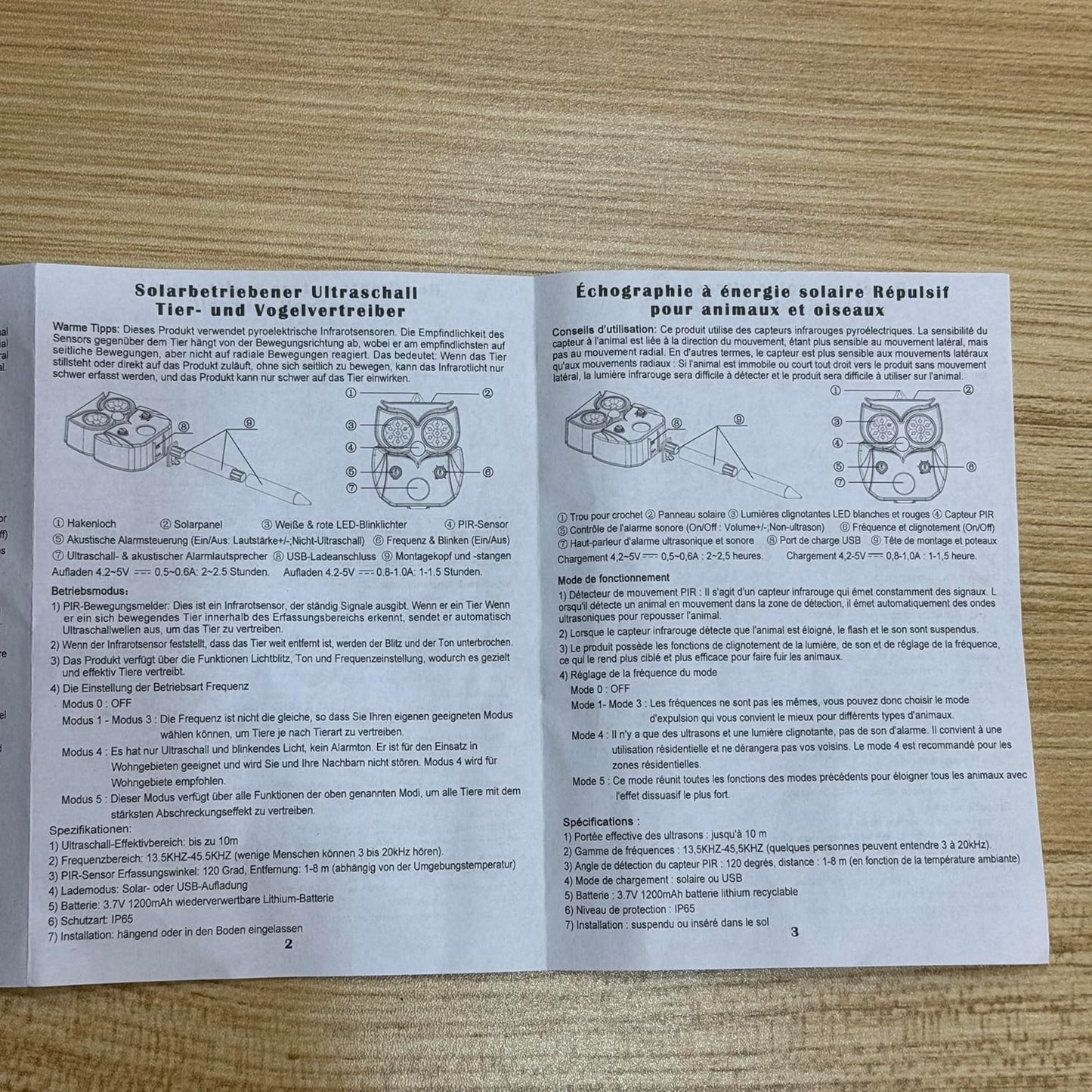 Animal Repellent Outdoor Solar Power with Motion Sensor & 4 Red/White Strobe Light,Waterproof Cat Deterrent Deer Repeller, Raccoon Squirrel Fox Rabbit Repellent Devices