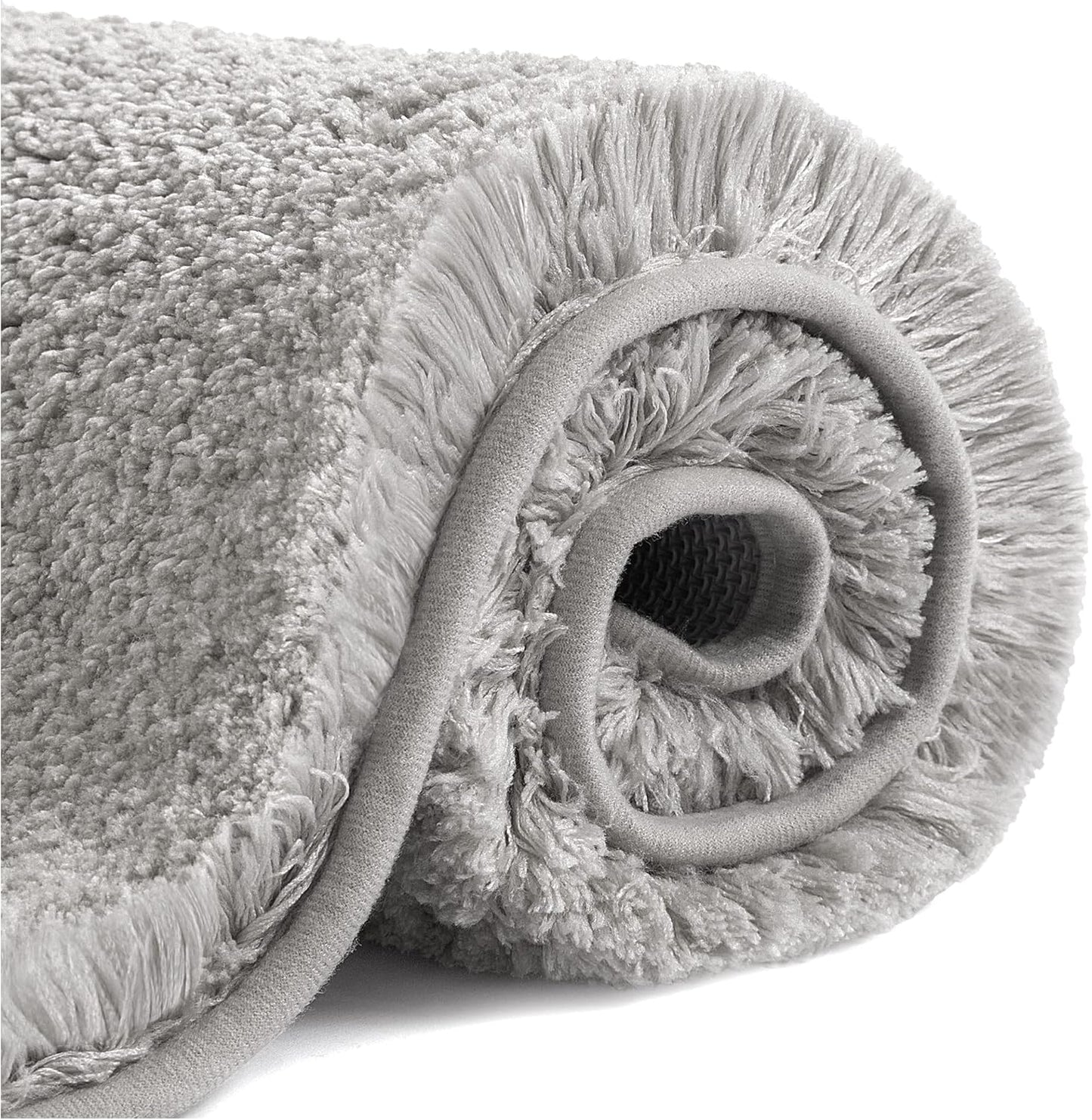 Bathroom Rugs Set 2 Pieces - Bath Rugs Ultra Soft Absorbent Non-Slip Fluffy Thick Microfiber Cozy Bath Mats Set for Tub Shower Bathroom Floors Accessories, 20"x32" & 16"x24" Set of 2 (Beige)
