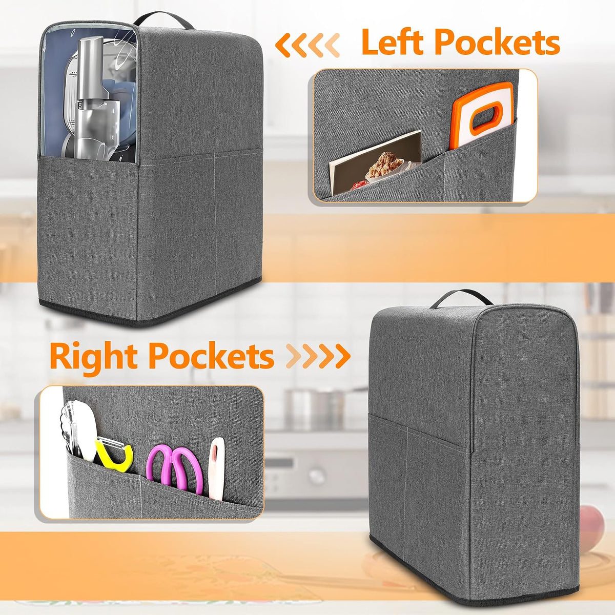 Yarwo Slushie Machine Dust Cover Compatible with Ninja Slushie Professional Frozen Drink Maker, Protective Cover with Visible Window and Pockets for FS301C/FS301/FS299 Smoothie Machine(Cover Only)