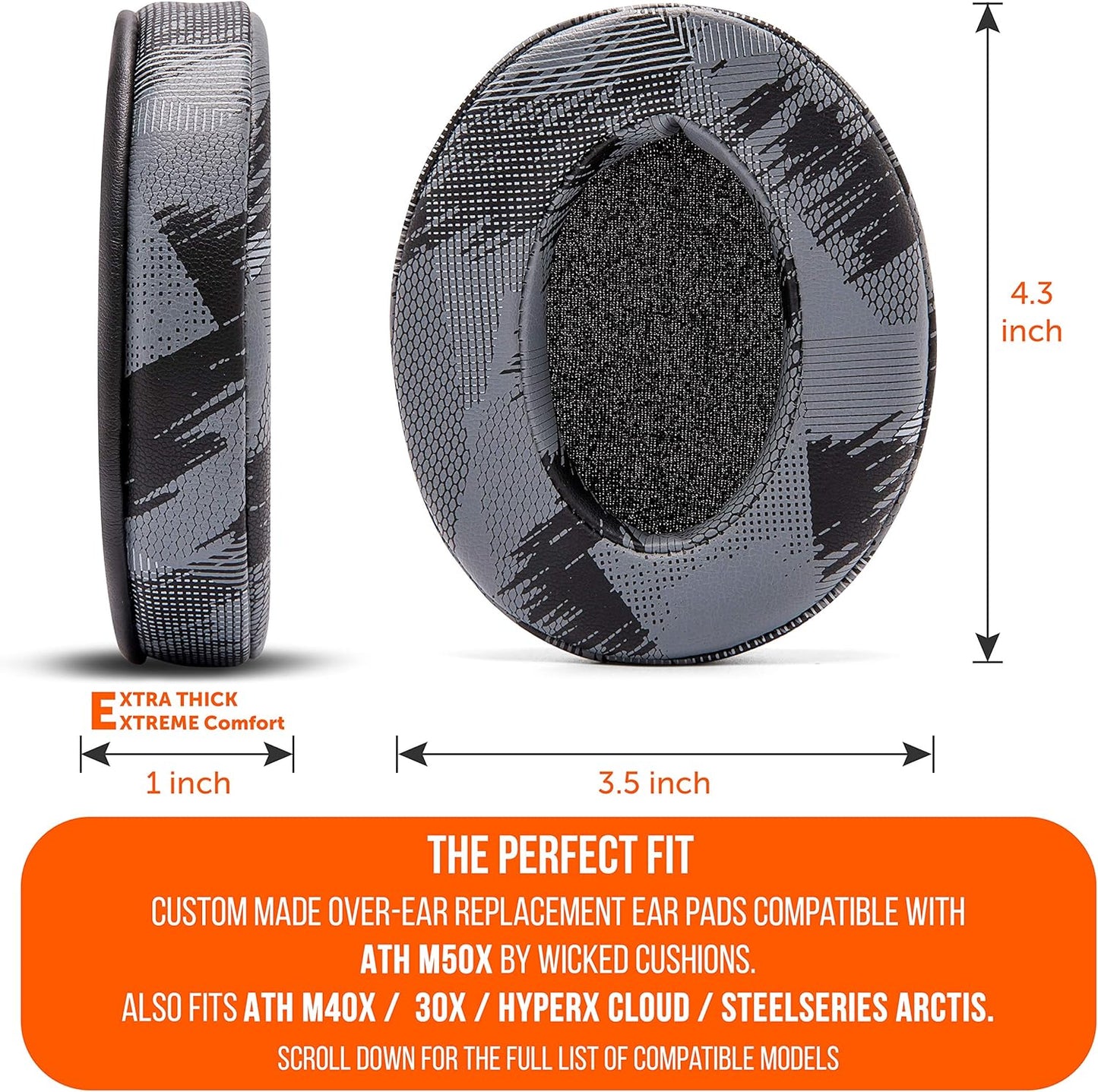 WC PadZ - The Ultimate Upgraded Earpads by Wicked Cushions - Compatible with Audio Technica, HyperX, SteelSeries Arctis & More - Extra Thick - Bigger Opening - Softer Memory Foam | (Speed Racer)