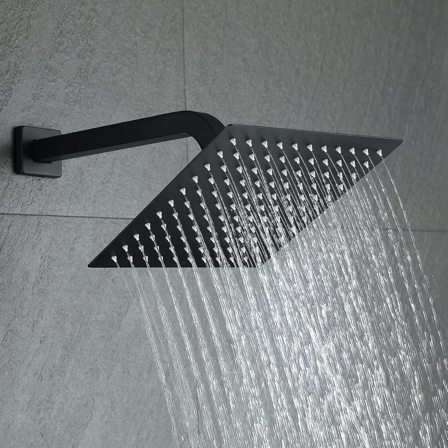 Bathtub Shower System Matte Black Tub Shower Faucet Complete Set with 10 Inch Rain Head with Handheld and Waterfall Shower Faucet Combo