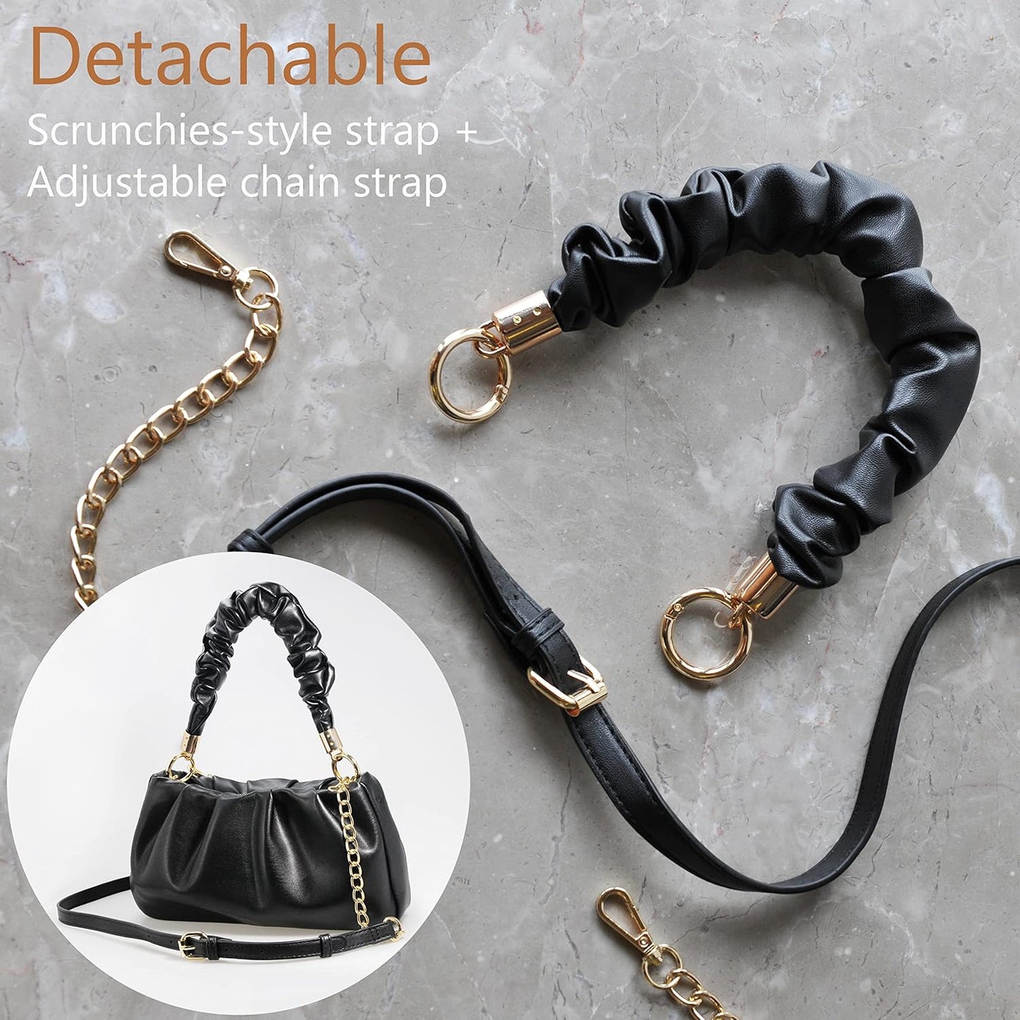 Cloud Pouch Bag Women Shoulder Handbag Soft Vegan Leather Vintage Hobo Chain Cross body Bag