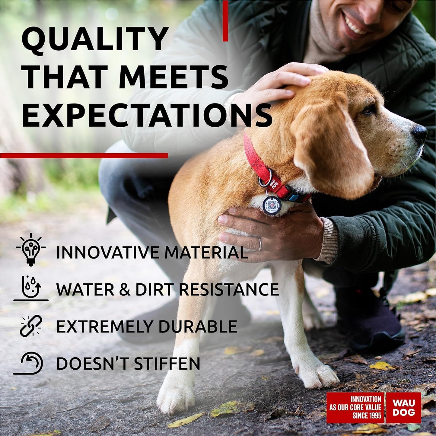 Waterproof Dog Collar - Adjustable Glow Dog Collar for Large Dogs, Small and Medium Dogs - Heavy Duty Dog Collars with Durable Metal Clasp and QR Dog Tag - Glow in The Dark Dog Collars