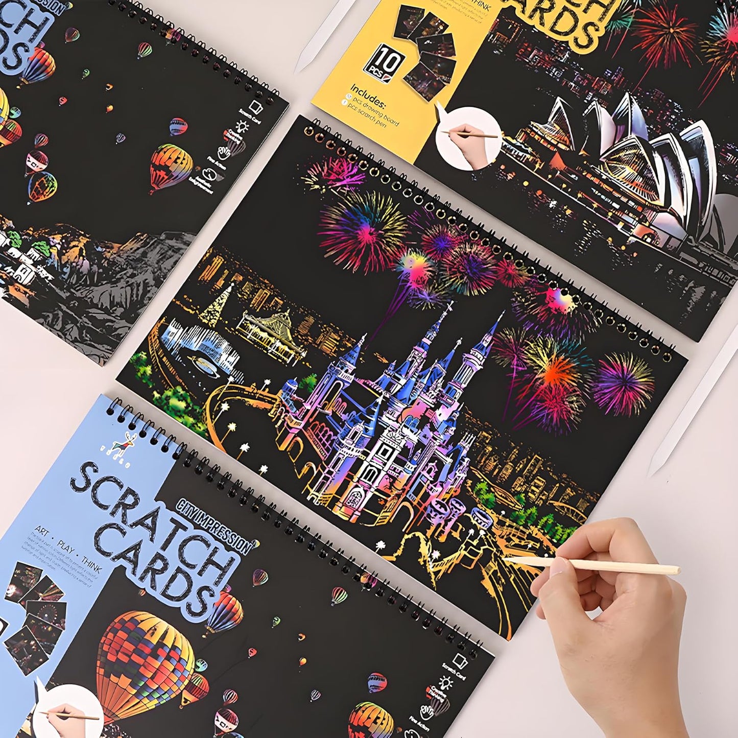 Purilite Select 20 PCS Cityscape Scratch Art Book