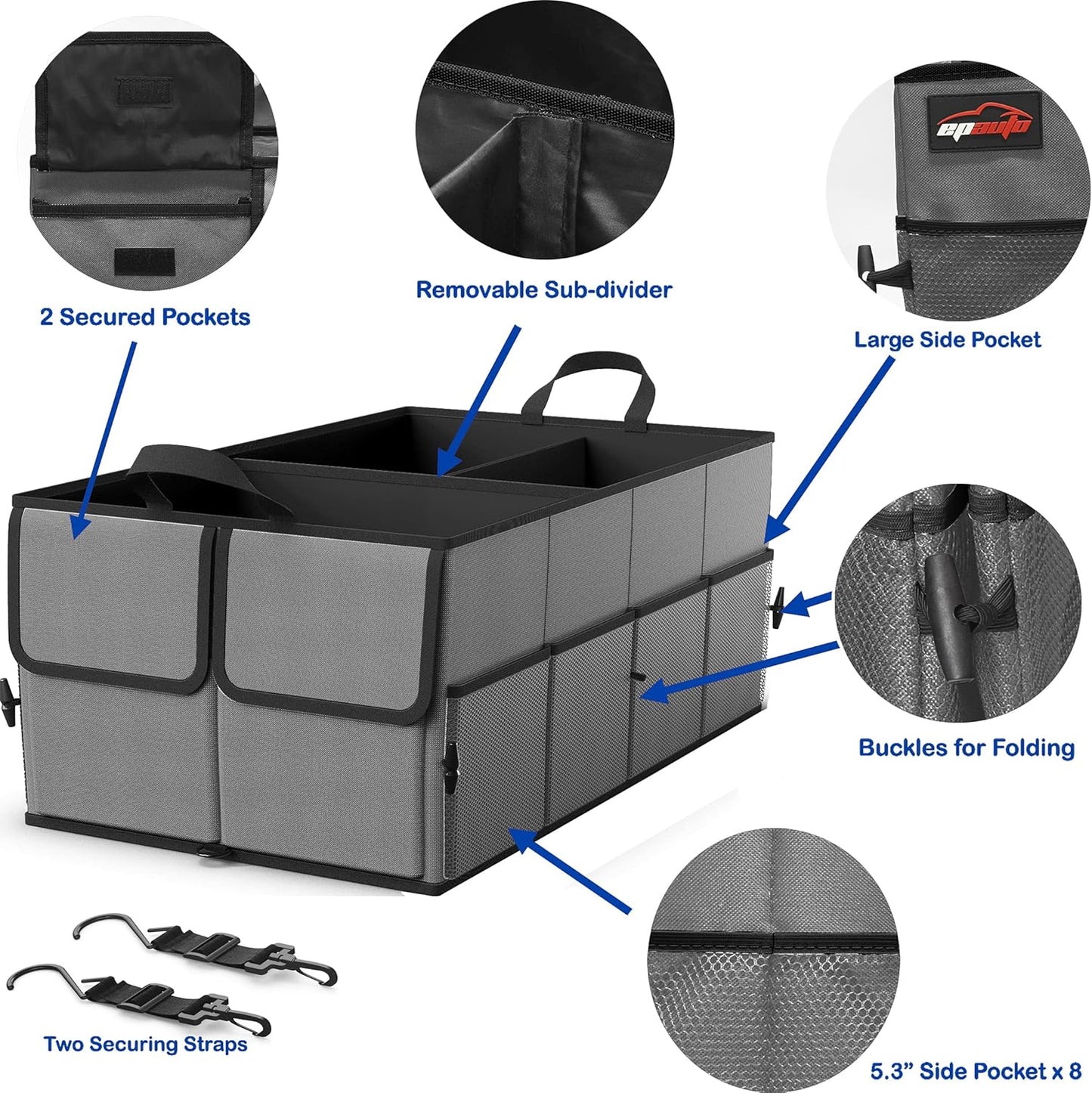 Purilite Select Foldable Car Trunk Organizer
