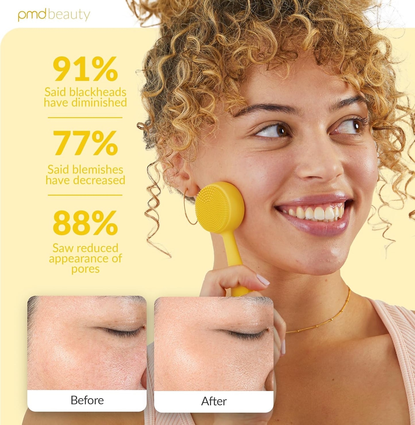 PMD Clean Mini - Smart Facial Cleansing Device with Silicone Brush & Anti-Aging Massager - Waterproof - SonicGlow Vibration Technology - Clear Pores and Blackheads - Lift, Firm, and Tone Skin