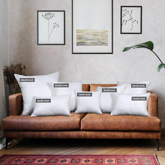 Utopia Bedding Throw Pillows (Set of 4, White), 18 x 18 Inches Pillows for Sofa, Bed and Couch Decorative Stuffer Pillow - PuriLite