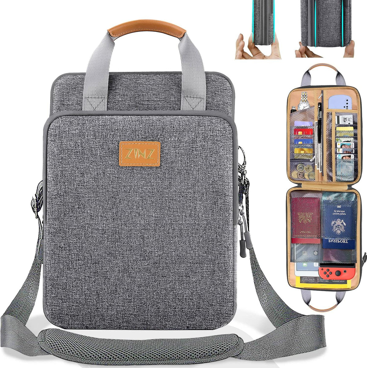ZINZ Slim & Expandable Case 12.9 13 inch Travel Laptop Shoulder Bag for MacBook Air 13" M3/M2/M1, MacBook Pro 13" M2/M1, iPad Pro 12.9"/13"/11", iPad Air 13",L01G03 - PuriLite