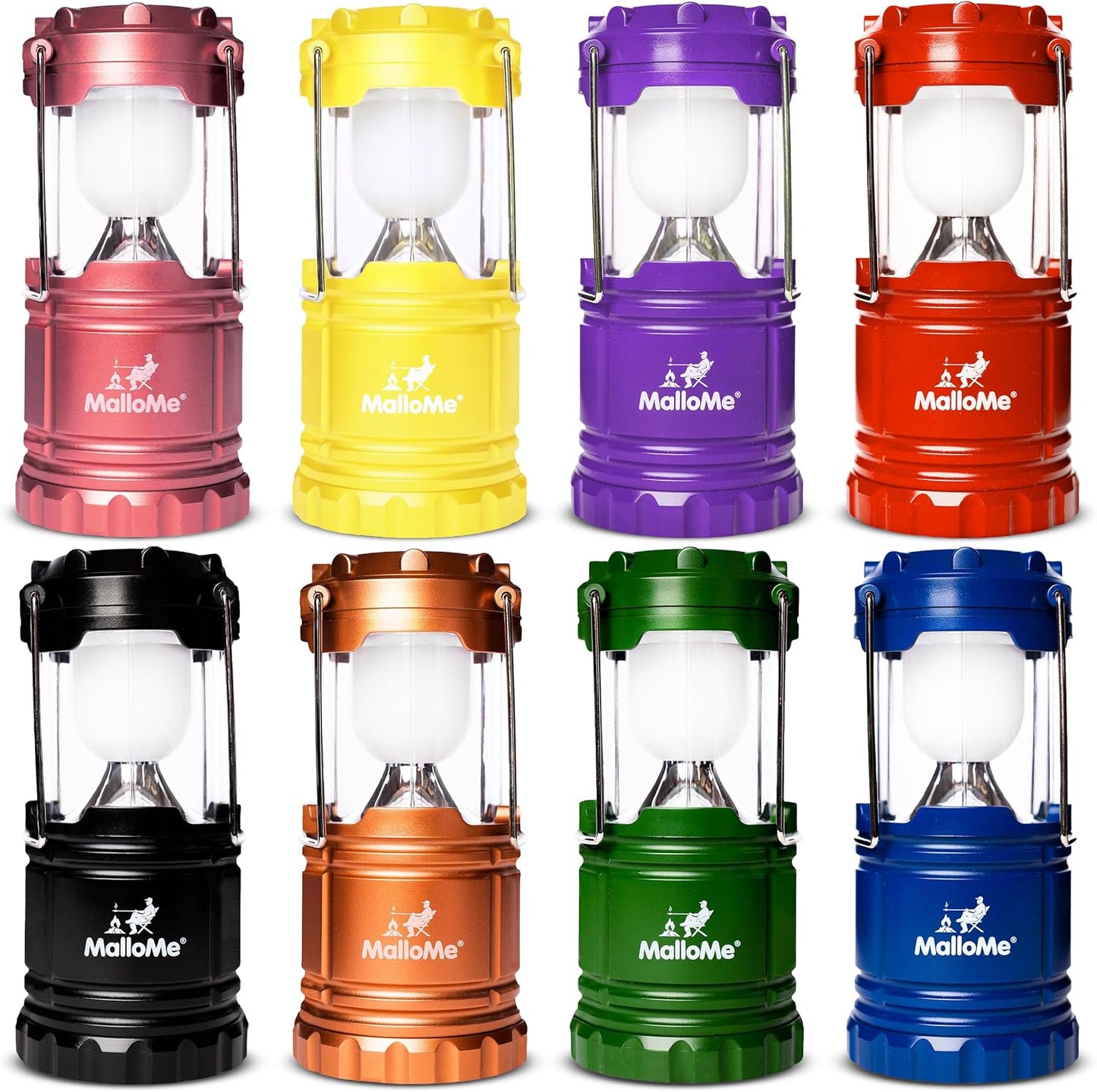 MalloMe Lantern Camping Lights - Camping Lanterns for Power Outages - Tent Lights LED Lantern Light for Hanging in Camp Tents - Battery Powered LED Outage Lamp (Rechargeable Batteries Not Included)