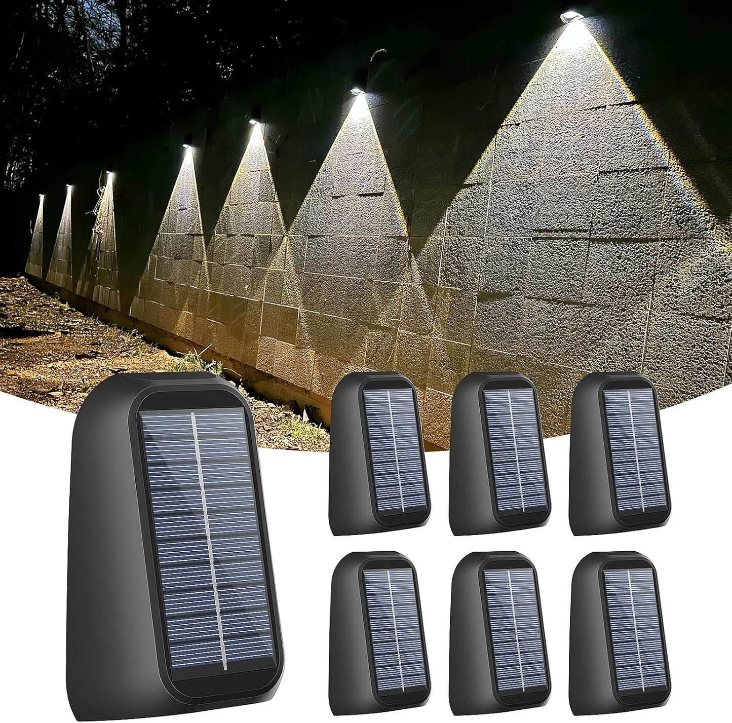16 Pack Solar Fence Lights Outdoor 8 Colors,Bright Deck Lights Solar Outdoor Waterproof,LED Solar Lights for Backyard, Patio, Deck Railing, Step and Wall