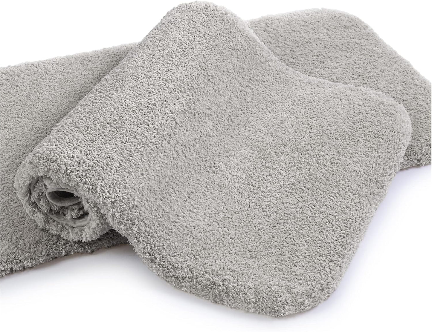Bathroom Rugs Set 2 Pieces - Bath Rugs Ultra Soft Absorbent Non-Slip Fluffy Thick Microfiber Cozy Bath Mats Set for Tub Shower Bathroom Floors Accessories, 20"x32" & 16"x24" Set of 2 (Beige)