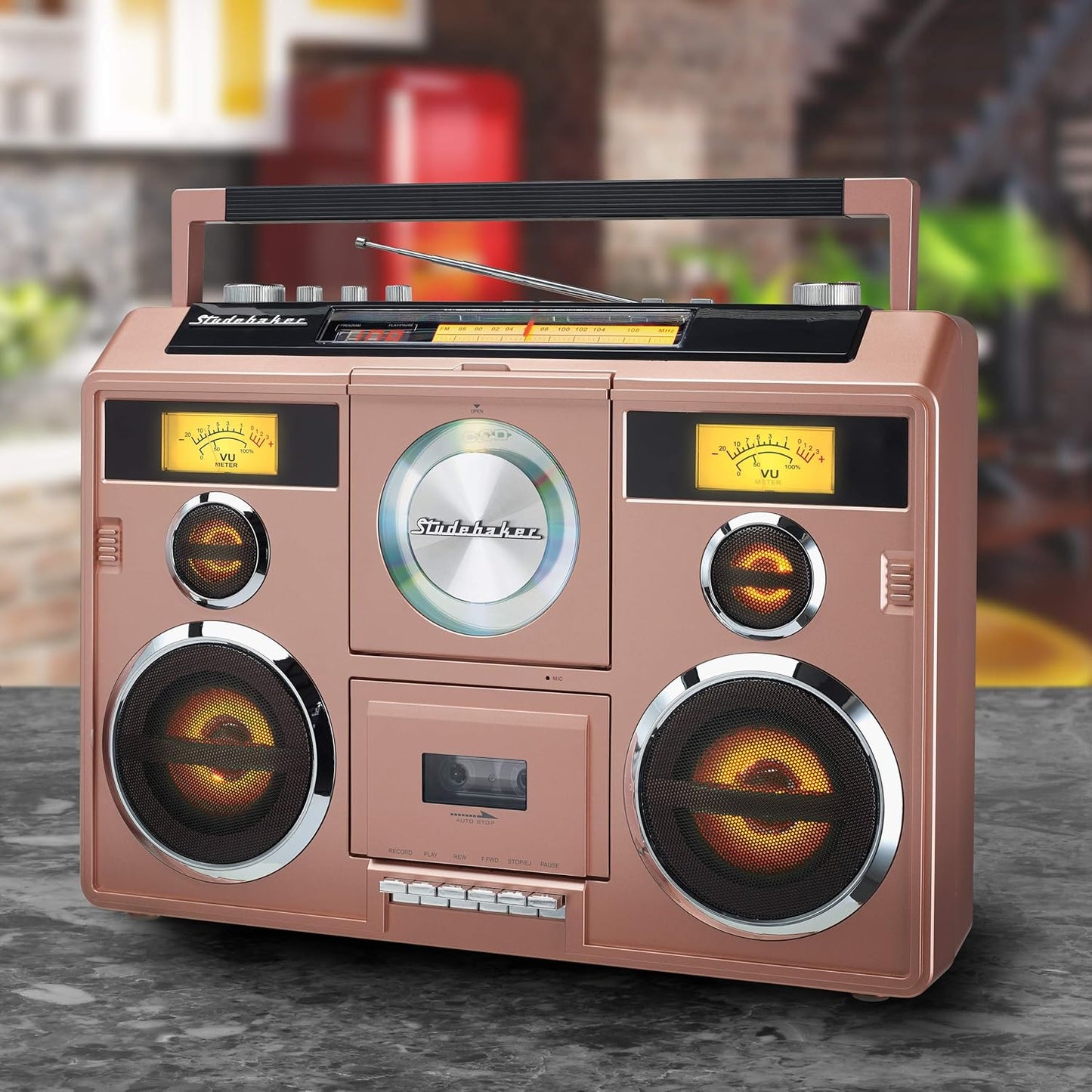 Sound Station Portable Stereo with Bluetooth/CD/AM-FM Radio/Cassette Recorder (Silver)