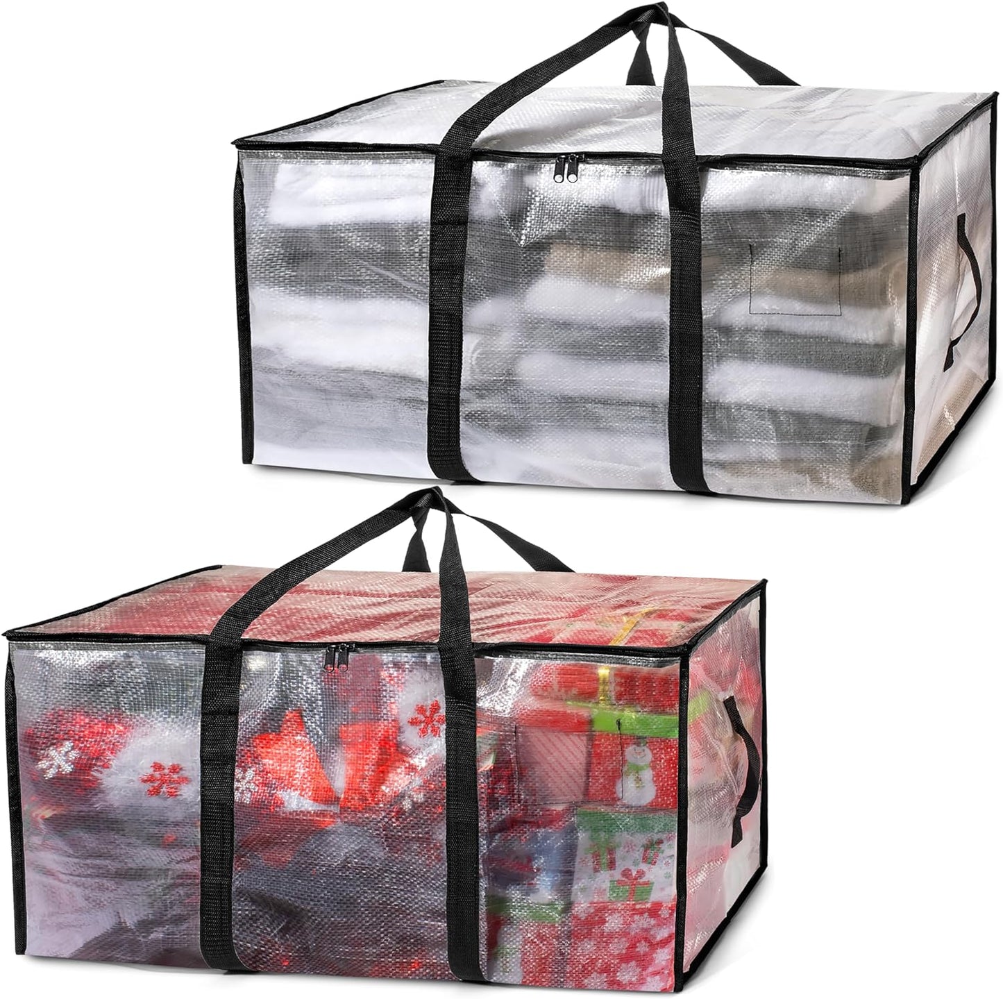 ClearSpace Oversized Moving Bags or Storage Bag – Large Moving Boxes with Backpack Straps, Zippers & Handles – Heavy-Duty Packing Bags, College Dorm, Christmas Decorations, 6 Pack