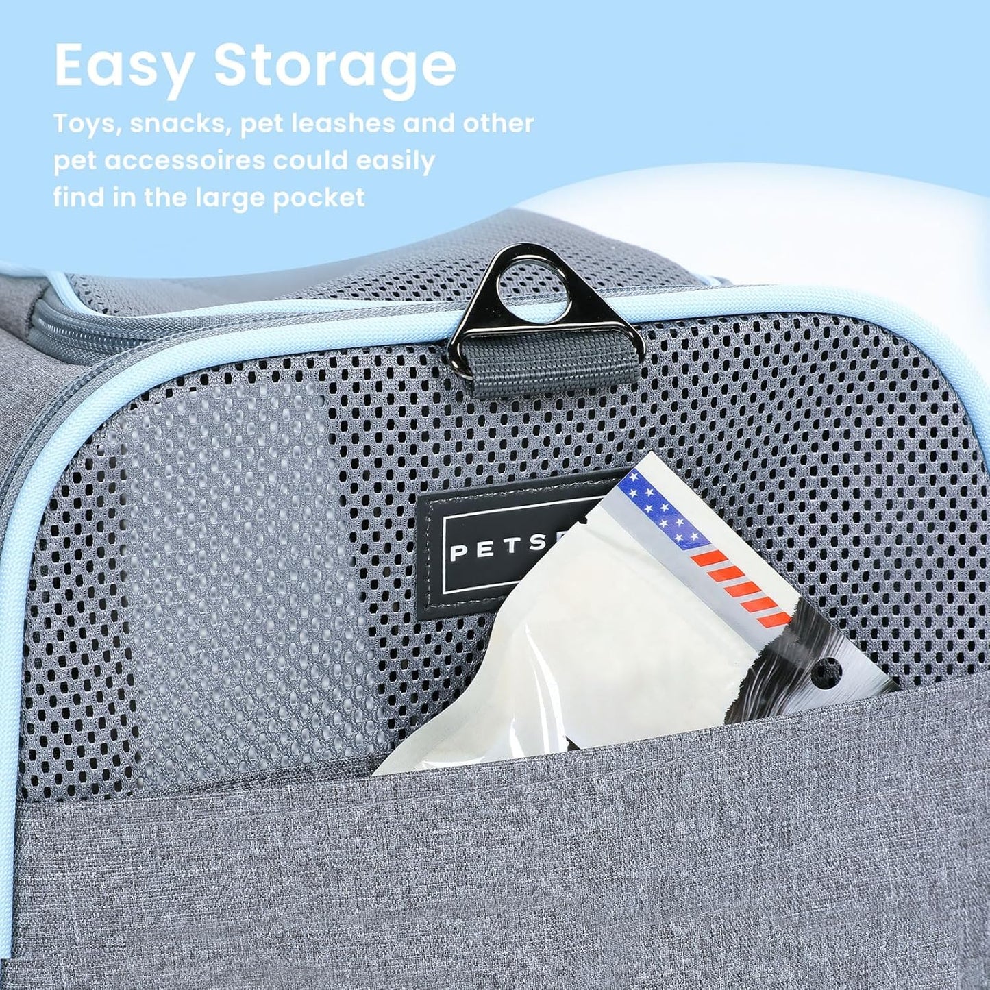 Petsfit Expandable Cat Dog Carrier Airline Approved, 17" L x 11" W x 11" H Soft-Sided Portable Pet Travel Carrier for Kitten, Puppy, Removable Soft Plush Mat and Pockets, Auto-Locking Zippers