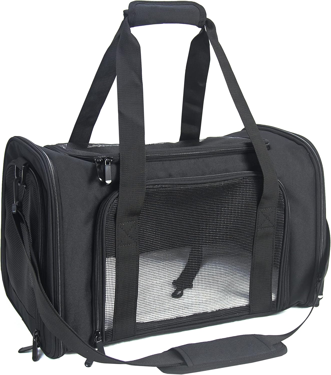 NextFri Soft Sided Carrier for Cats Dogs,TSA Airline Approved Collapsible Travel Pet Carrier (Magenta, Medium)