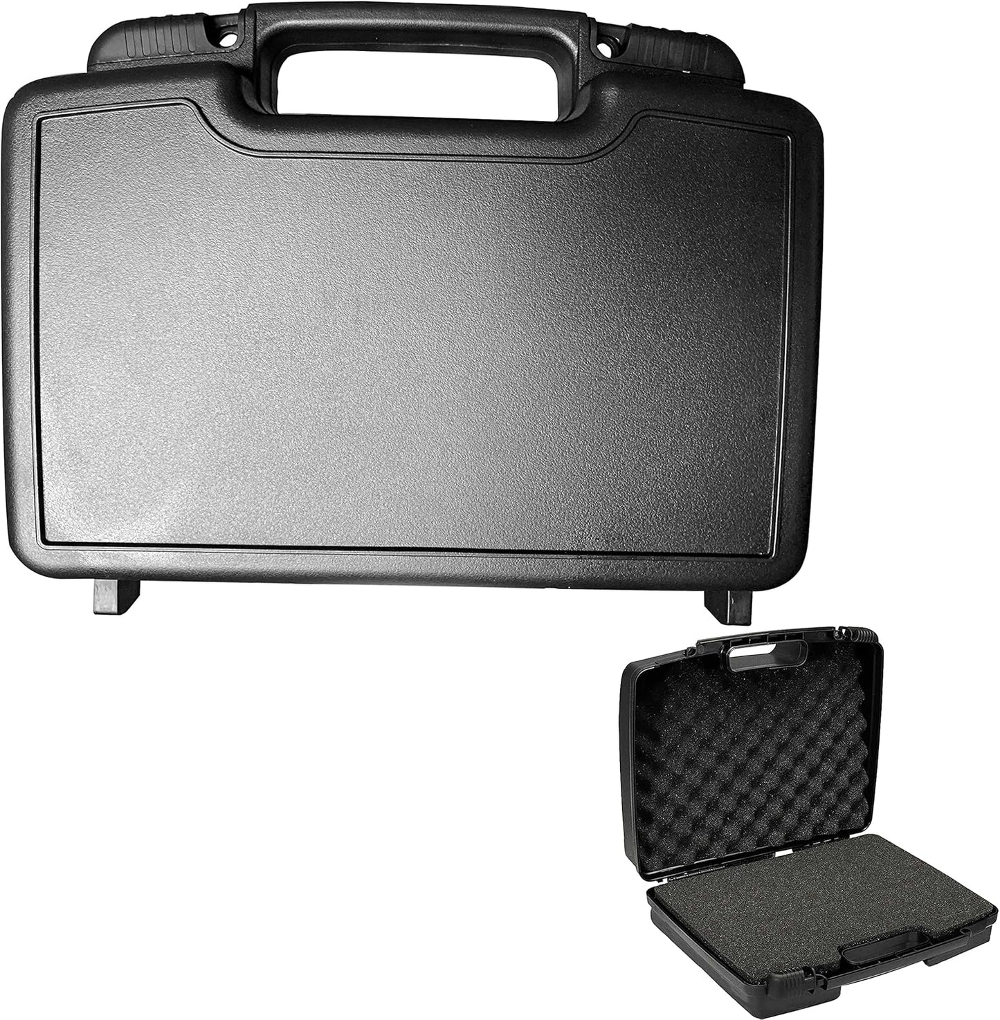 Small Hard Carrying Case with Pluck Foam Interior for iPhone, GoPro, Camera, and More- 14 x 10.4 x 3.5 Inches, Black