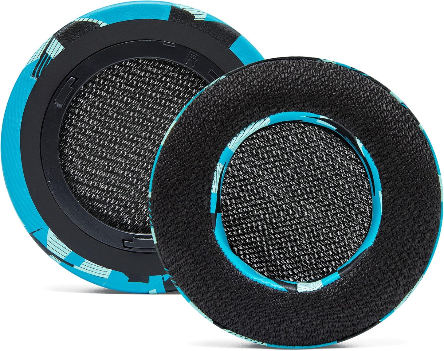 WC Freeze Virtuoso - Hybrid Fabric Cooling Gel Replacement Earpads for Corsair Virtuoso Gaming Headset, Made by Wicked Cushions, Improved Durability, Thickness and Sound Isolation |90s Black