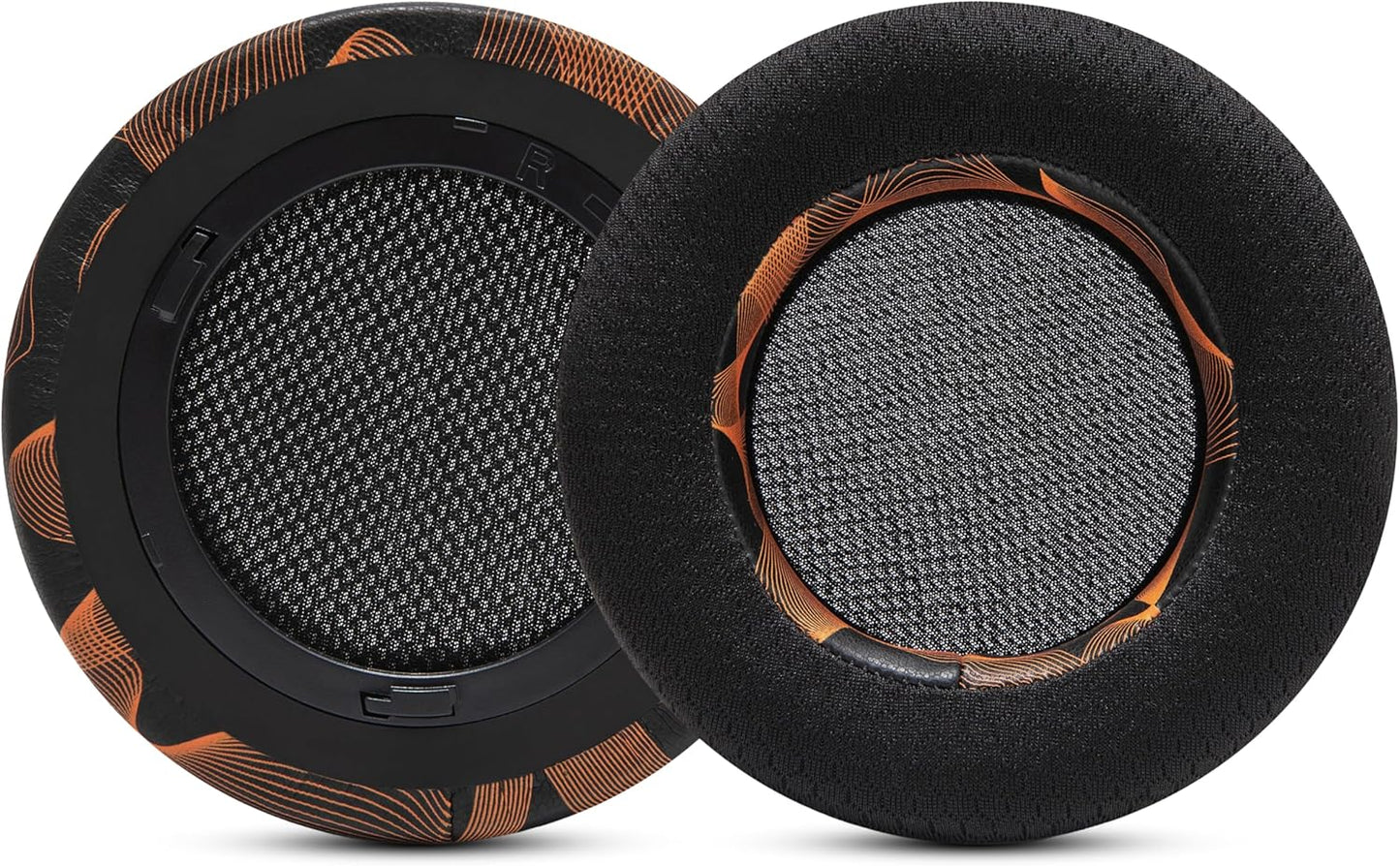 WC Freeze Virtuoso - Hybrid Fabric Cooling Gel Replacement Earpads for Corsair Virtuoso Gaming Headset, Made by Wicked Cushions, Improved Durability, Thickness and Sound Isolation |90s Black