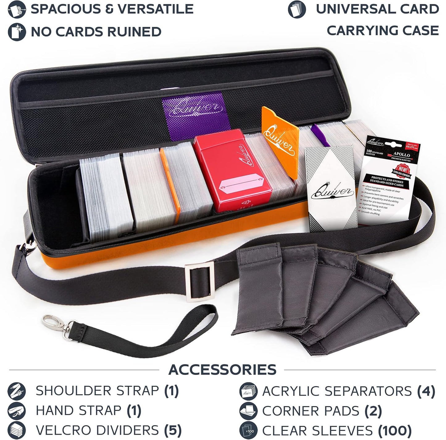 Pink Bolt Card Carrying Case - Playing Card Case Deck Box Storage, Compatible with TCG, Magic: the Gathering Commander MTG, YuGiOh & other Trading Cards (+ 100 Apollo Sleeves)