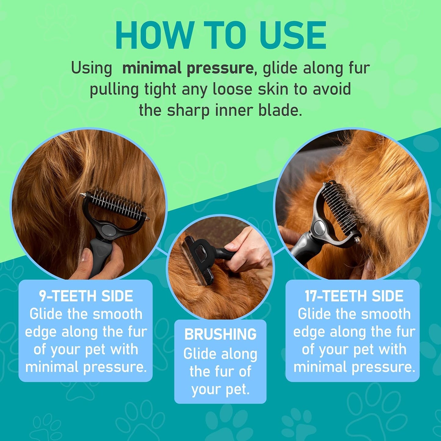 Maxpower Planet Pet Grooming Brush - Double Sided Shedding, Dematting - Undercoat Rake for Dogs - Dog Grooming Brush - Deshedding Brush for Dogs - Dog Brush, Cat Brush, Reduce Shedding by 95%, Black