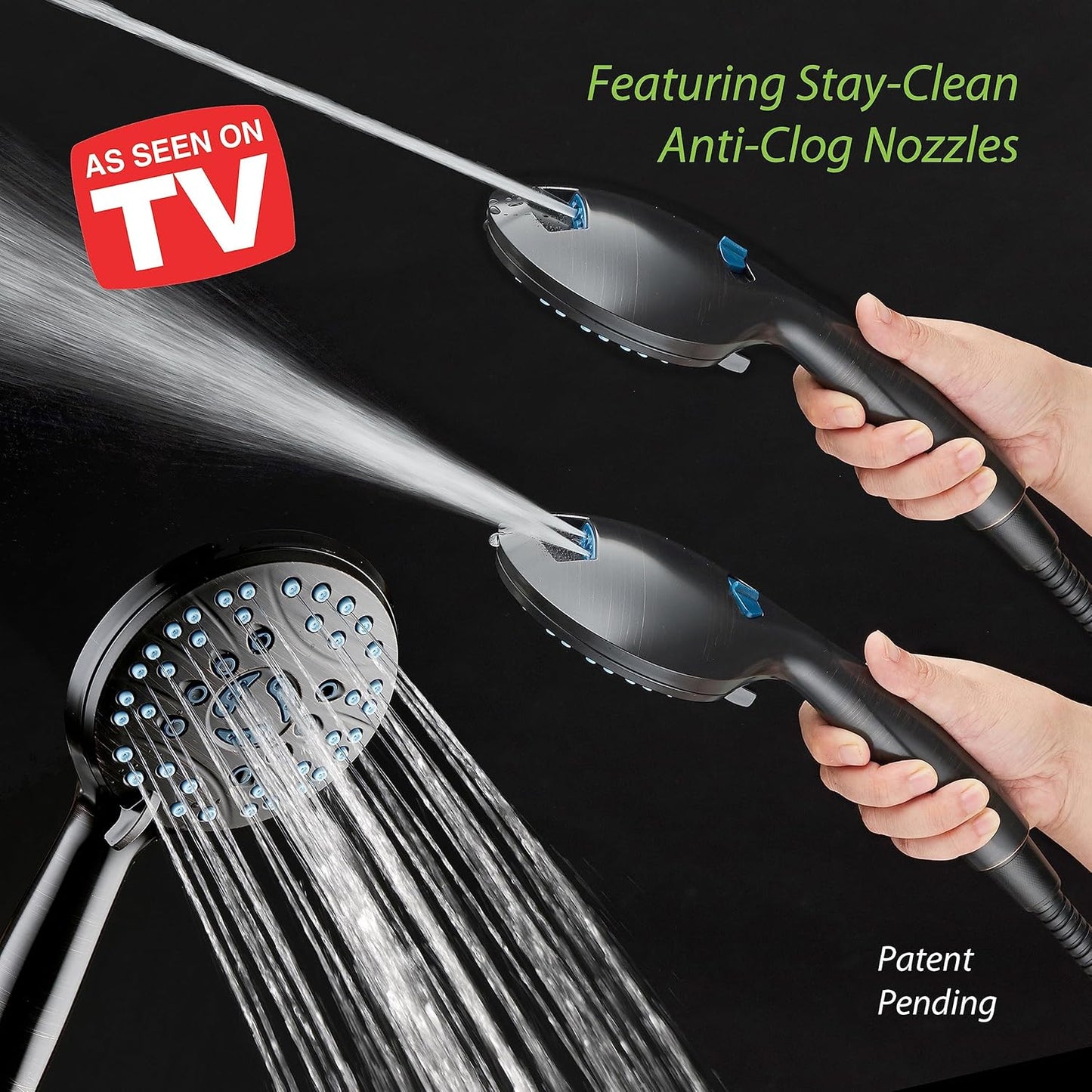 Purilite Select 8-Setting Handheld Shower Head – High Pressure, Self-Cleaning, Total Shower Hygiene System