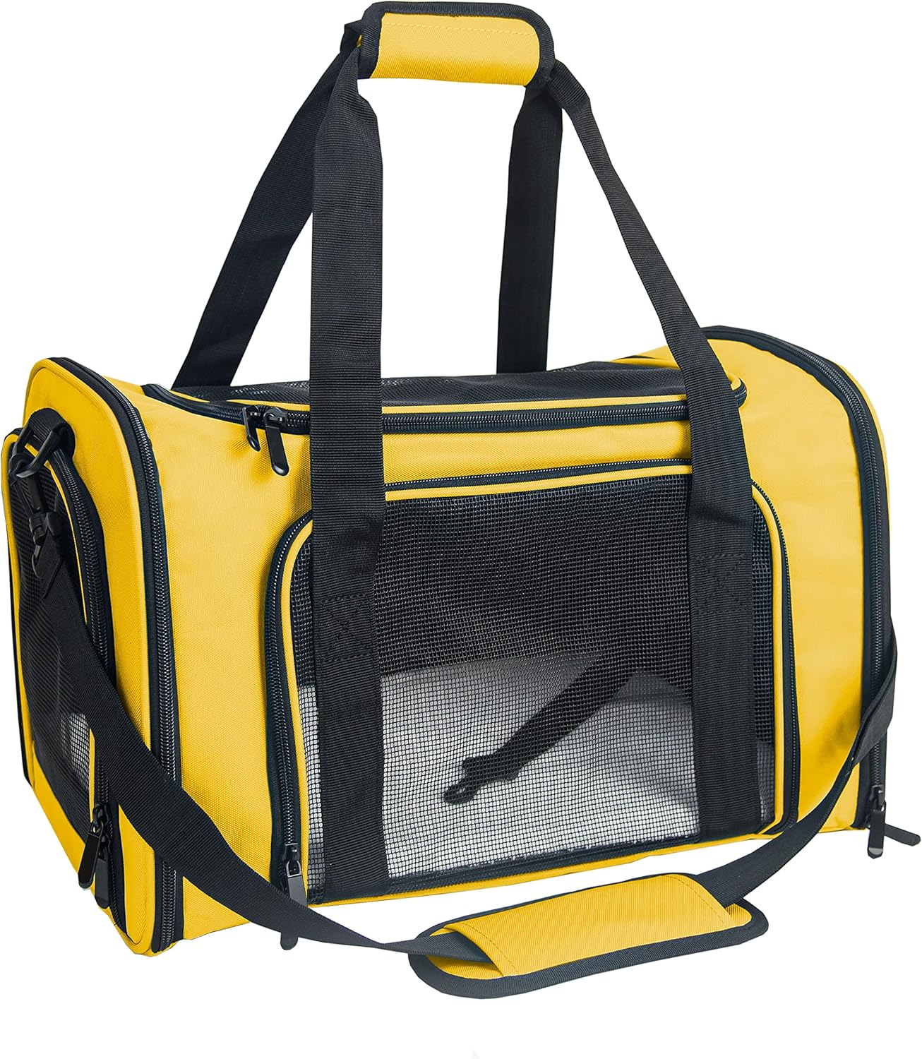 NextFri Soft Sided Carrier for Cats Dogs,TSA Airline Approved Collapsible Travel Pet Carrier (Magenta, Medium)