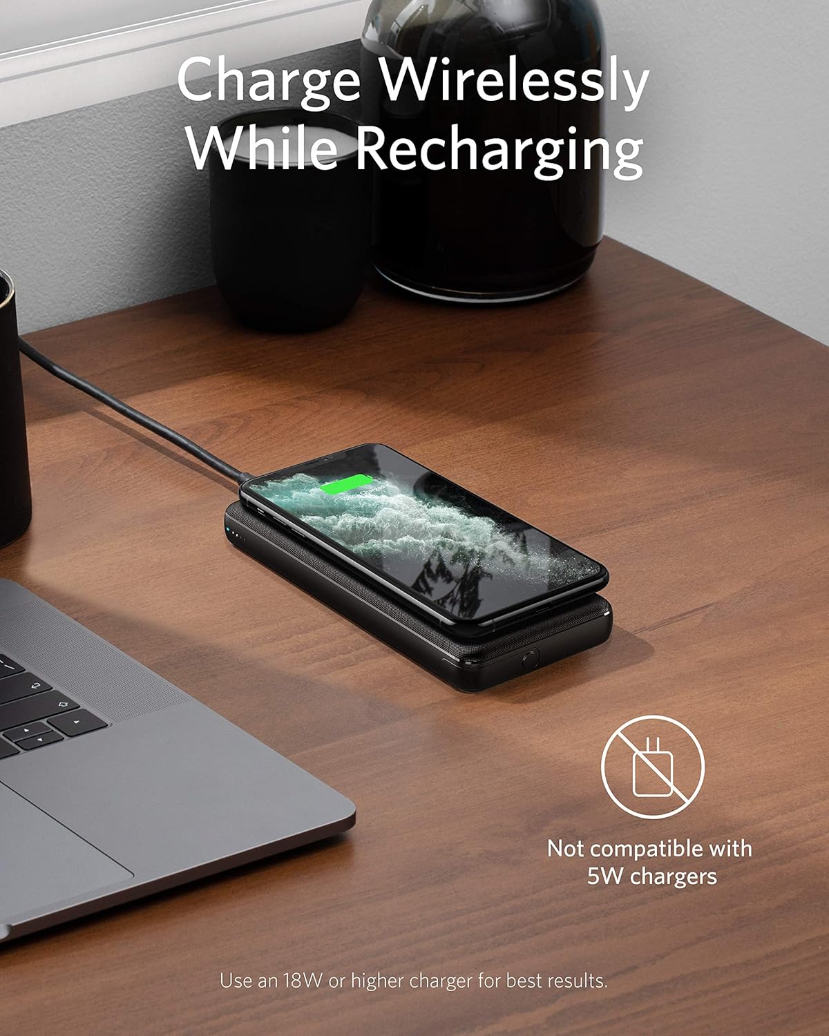 ANKER PowerCore III 10K Wireless Portable Charger with Qi-Certified 10W Wireless Charging and 18W USB-C Quick Charge for iPhone 15/15 Plus/15 Pro/15 Pro Max, iPhone 14 Series, iPad, AirPods, and More